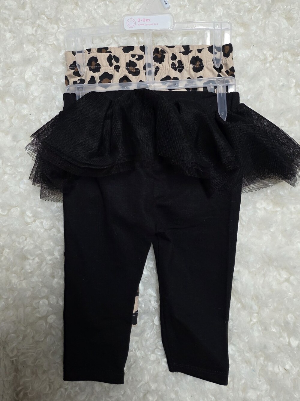 Baby Girls Leopard Tutu Leggings 2-Pack - tan